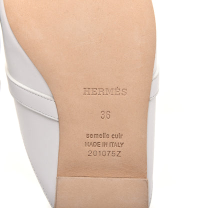 Hermes Calfskin Oz Mules 36 White 6 of 9