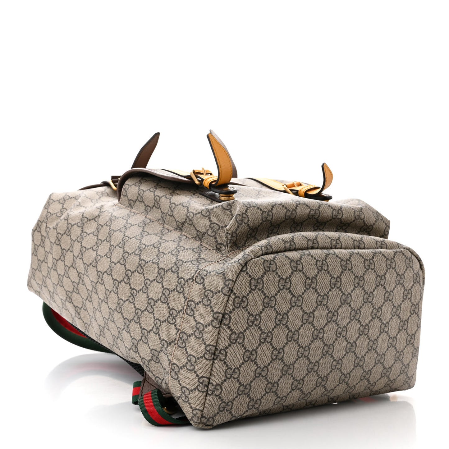 Soft GG Supreme Monogram Neo Vintage Double Buckle Backpack Beige New Acero Crop
