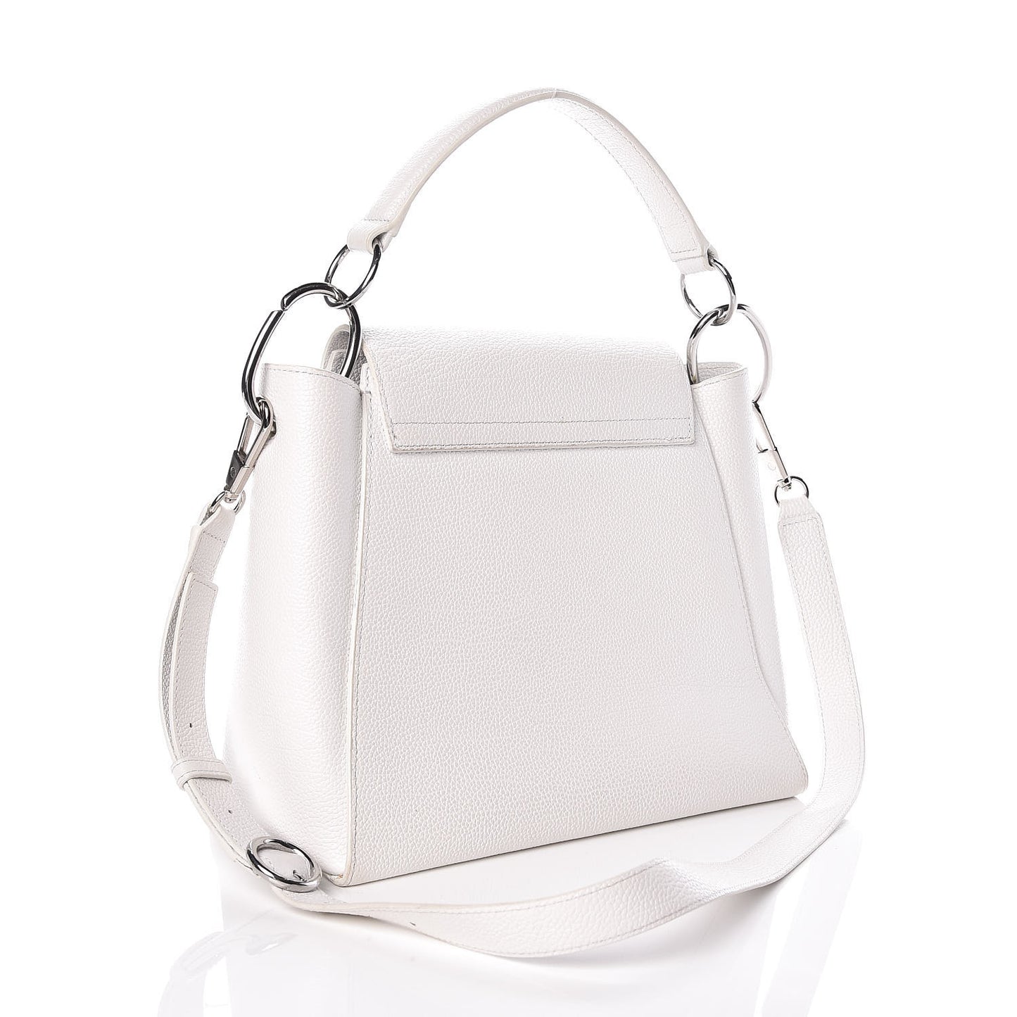 3.1 Textured Calfskin Leigh Top Handle Satchel White