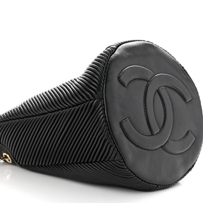 Chanel Lambskin Chevron Drawstring Bag Black 9 of 10