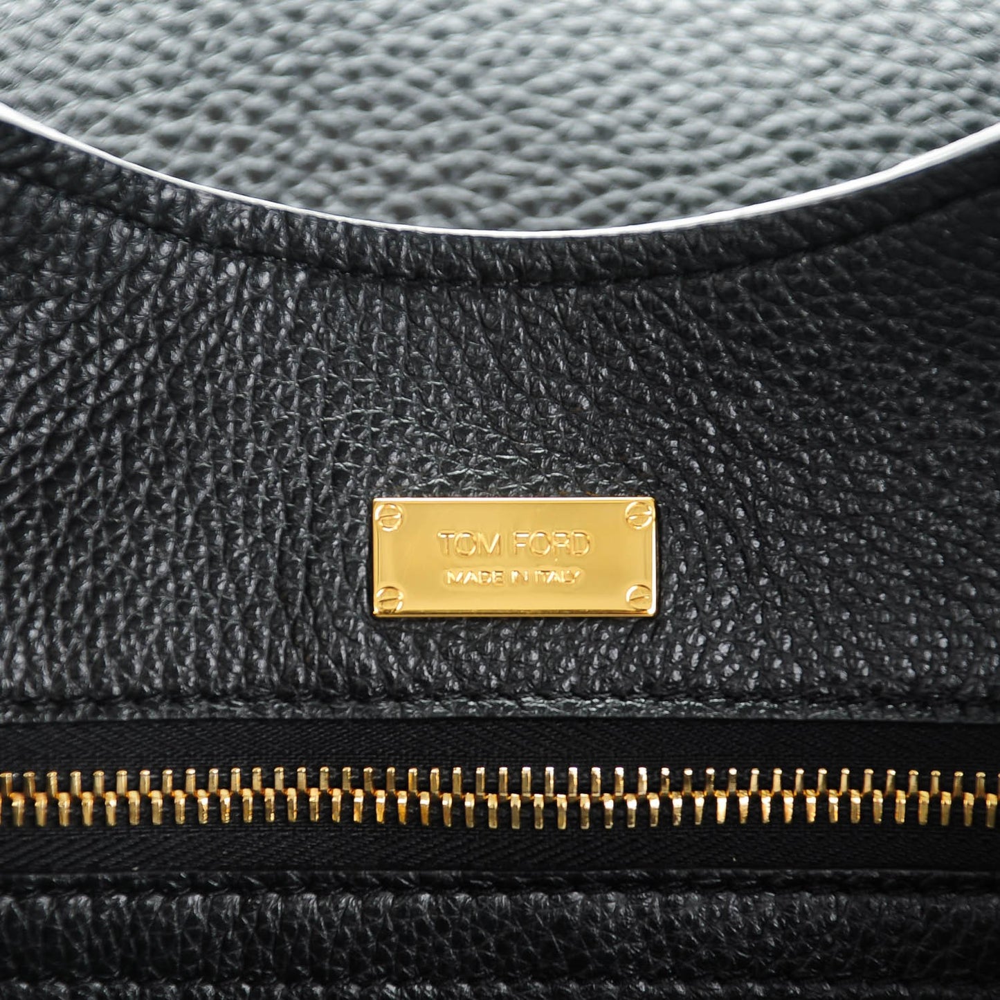 Pebbled Calfskin Small Alix Zip Padlock Zip Shoulder Bag Black