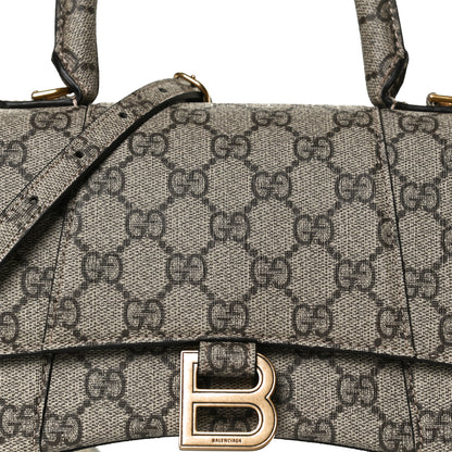 Balenciaga X GUCCI GG Supreme Monogram Small Hourglass Top Handle Bag Beige Ebony 8 of 13