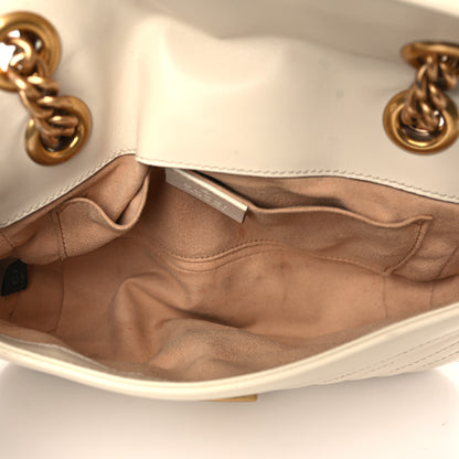 Gucci Calfskin Matelasse Mini GG Marmont Shoulder Bag White 5 of 11