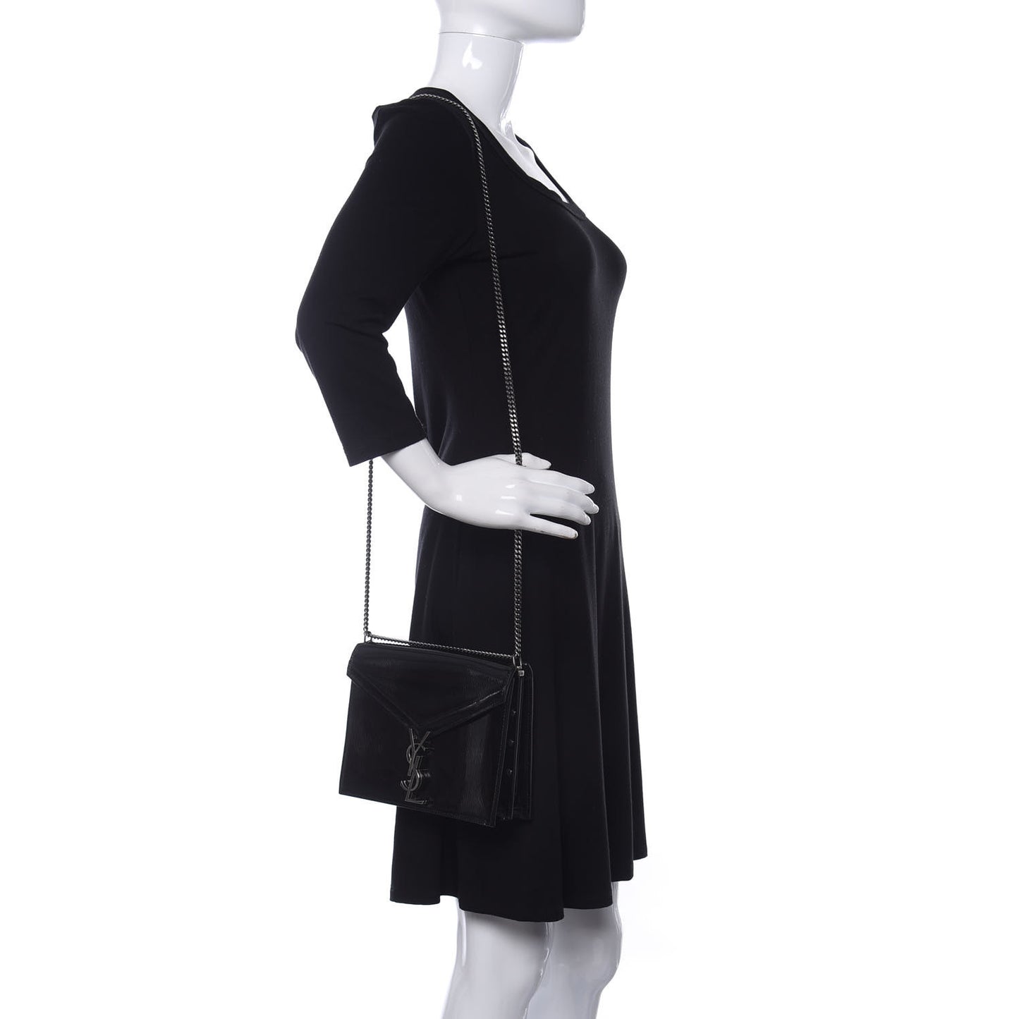 Patent Monogram Cassandra Clasp Bag Black