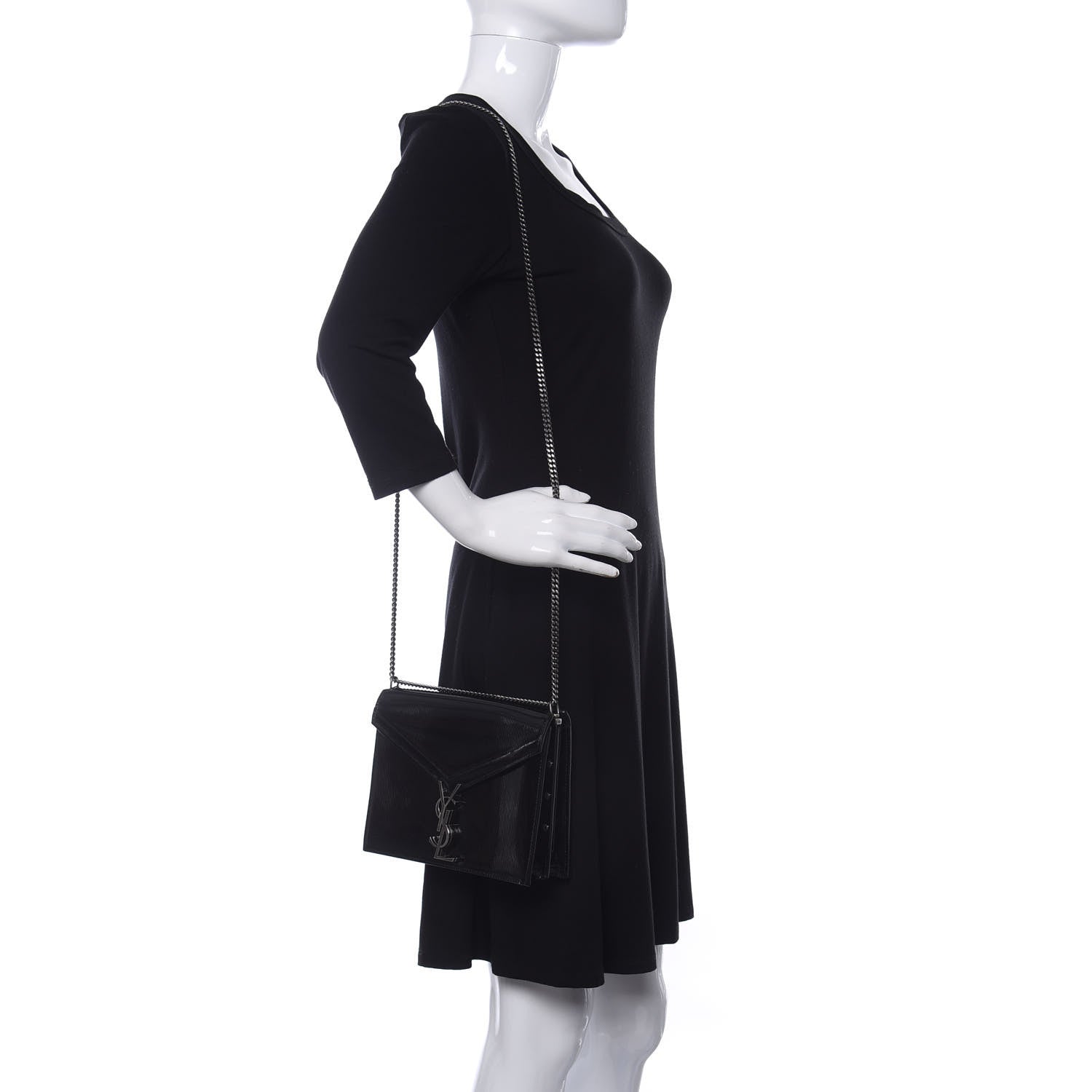 Saint Laurent Patent Monogram Cassandra Clasp Bag Black 2 of 12