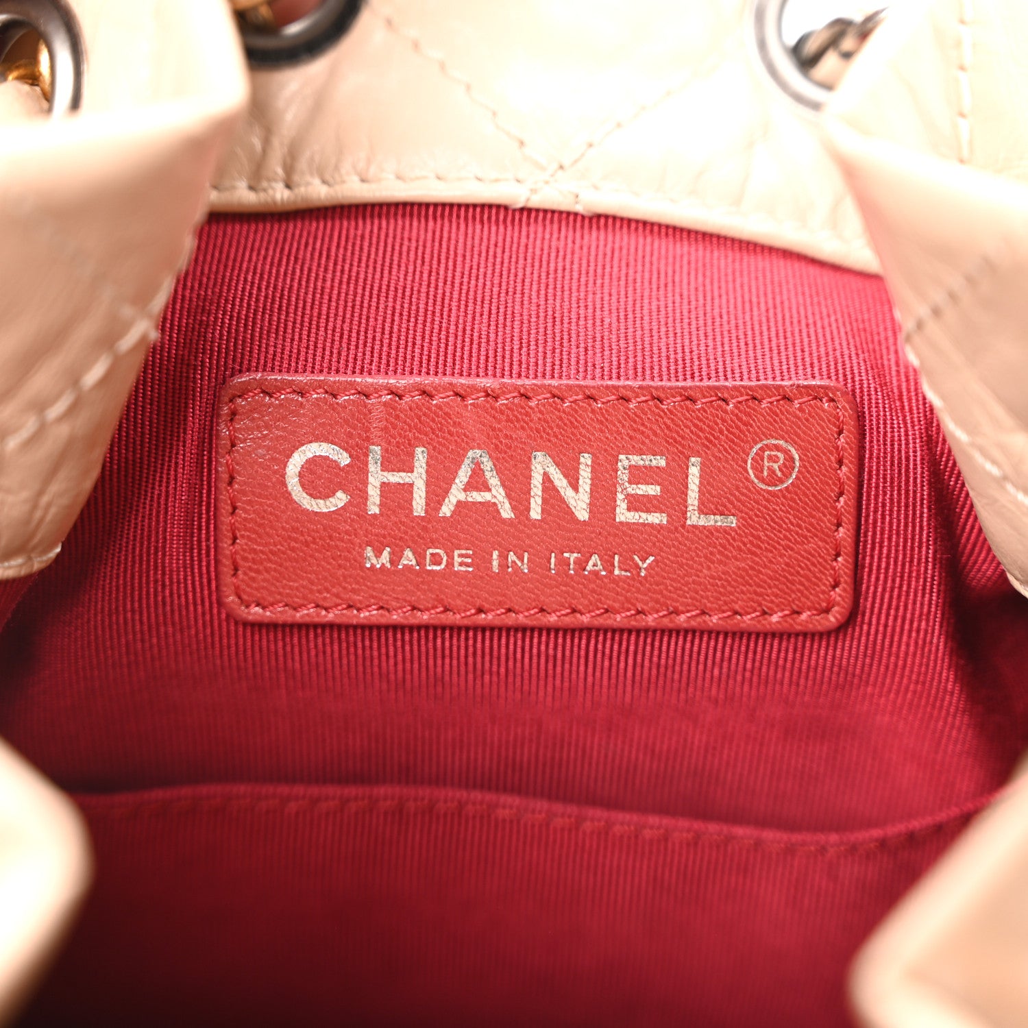 Chanel Aged Calfskin Quilted Small Gabrielle Backpack Beige Black 6 of 10