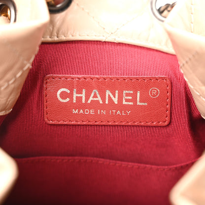 Chanel Aged Calfskin Quilted Small Gabrielle Backpack Beige Black 6 of 10