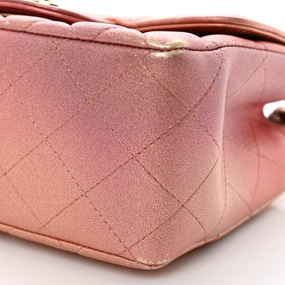 Chanel Metallic Lambskin Quilted Ombre Mini Square Flap Pink 10 of 11