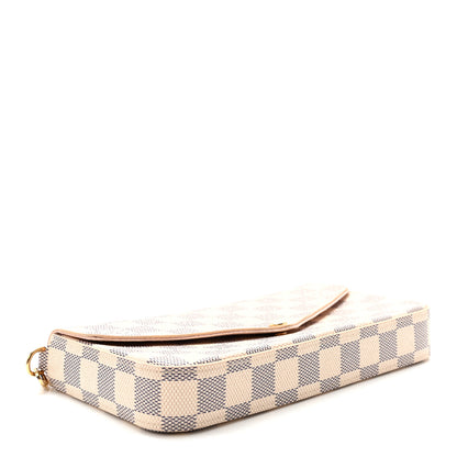 Louis Vuitton Damier Azur Pochette Felicie Chain Wallet Rose Ballerine 4 of 10