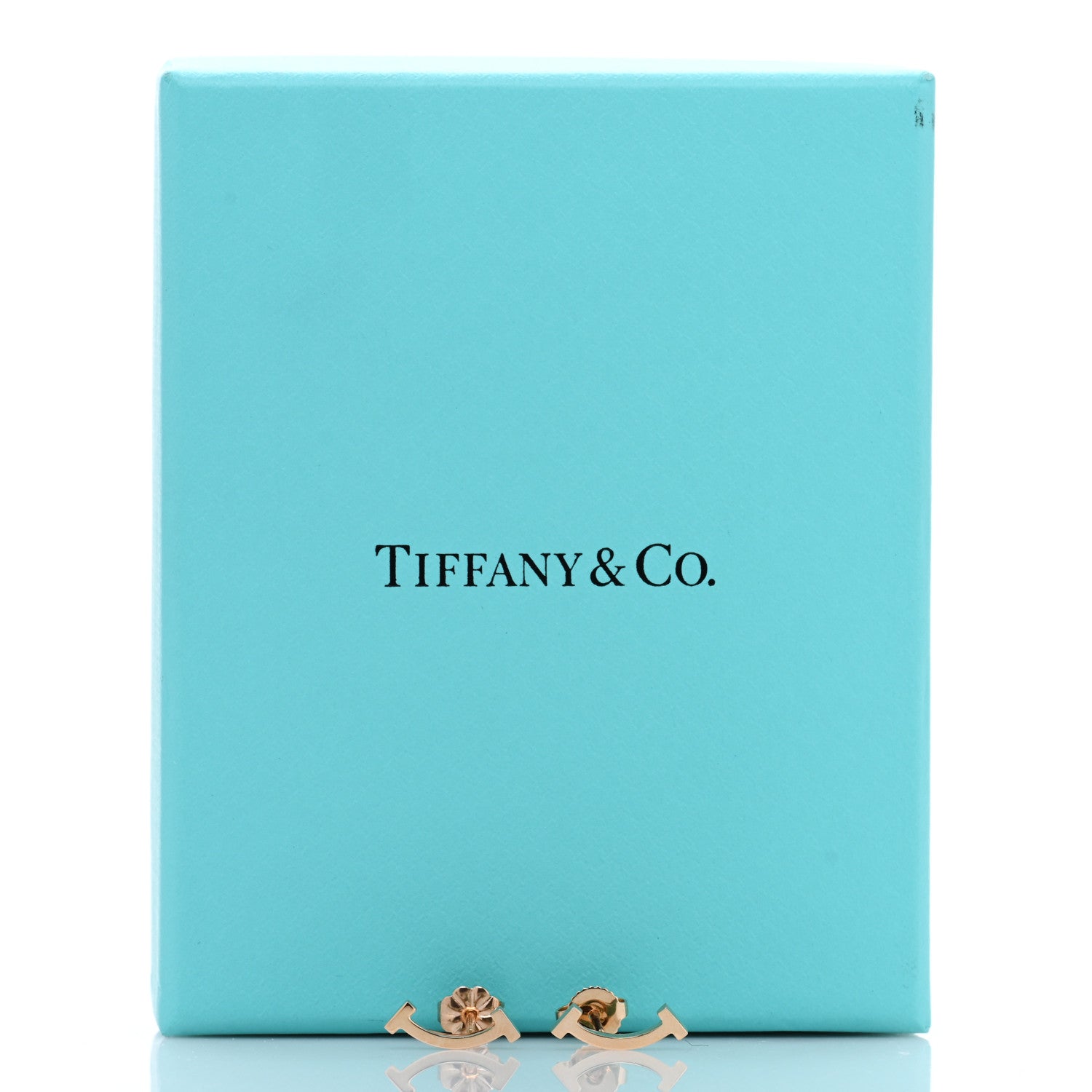 Tiffany 18K Rose Gold T Smile Stud Earrings 5 of 5