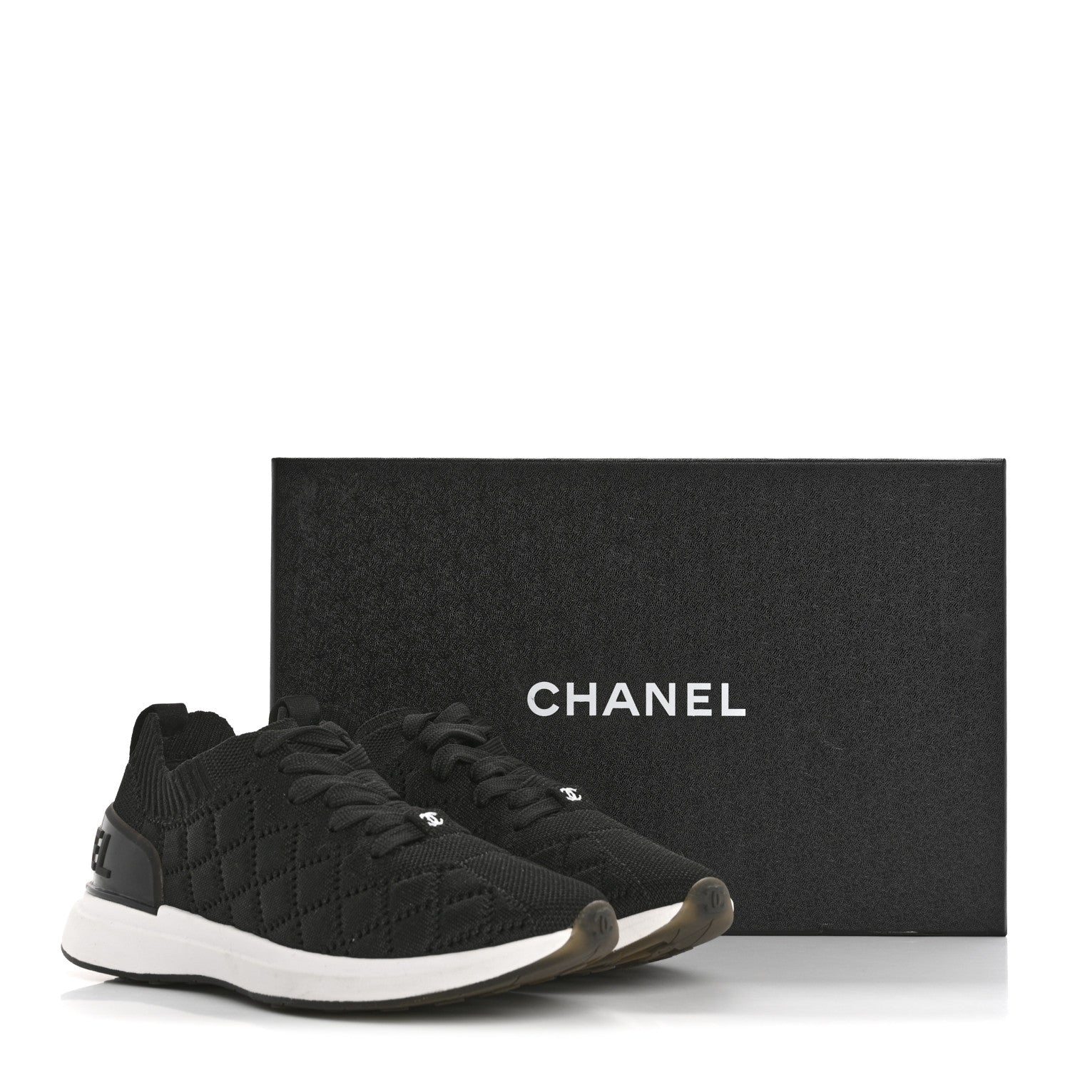 Chanel Fabric Logo Sneakers 36 Black 10 of 10