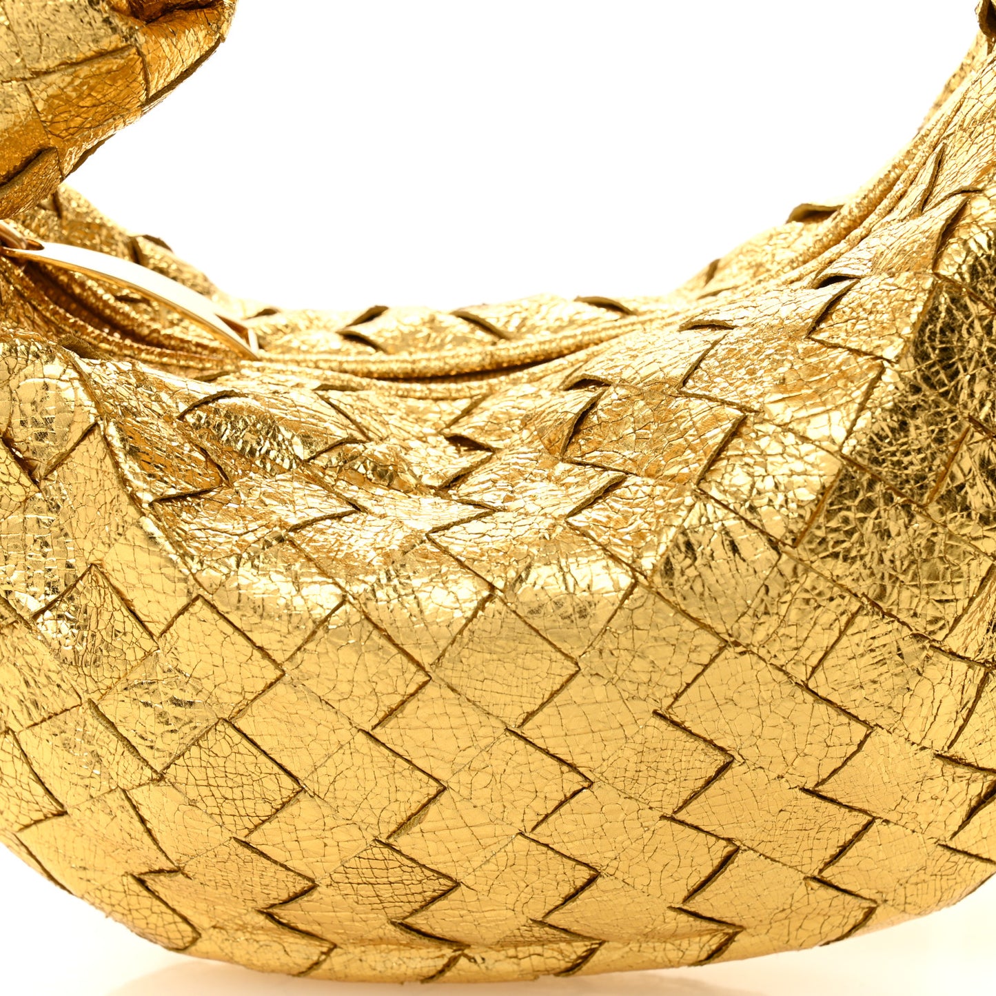 Metallic Nappa Intrecciato Mini Jodie Gold