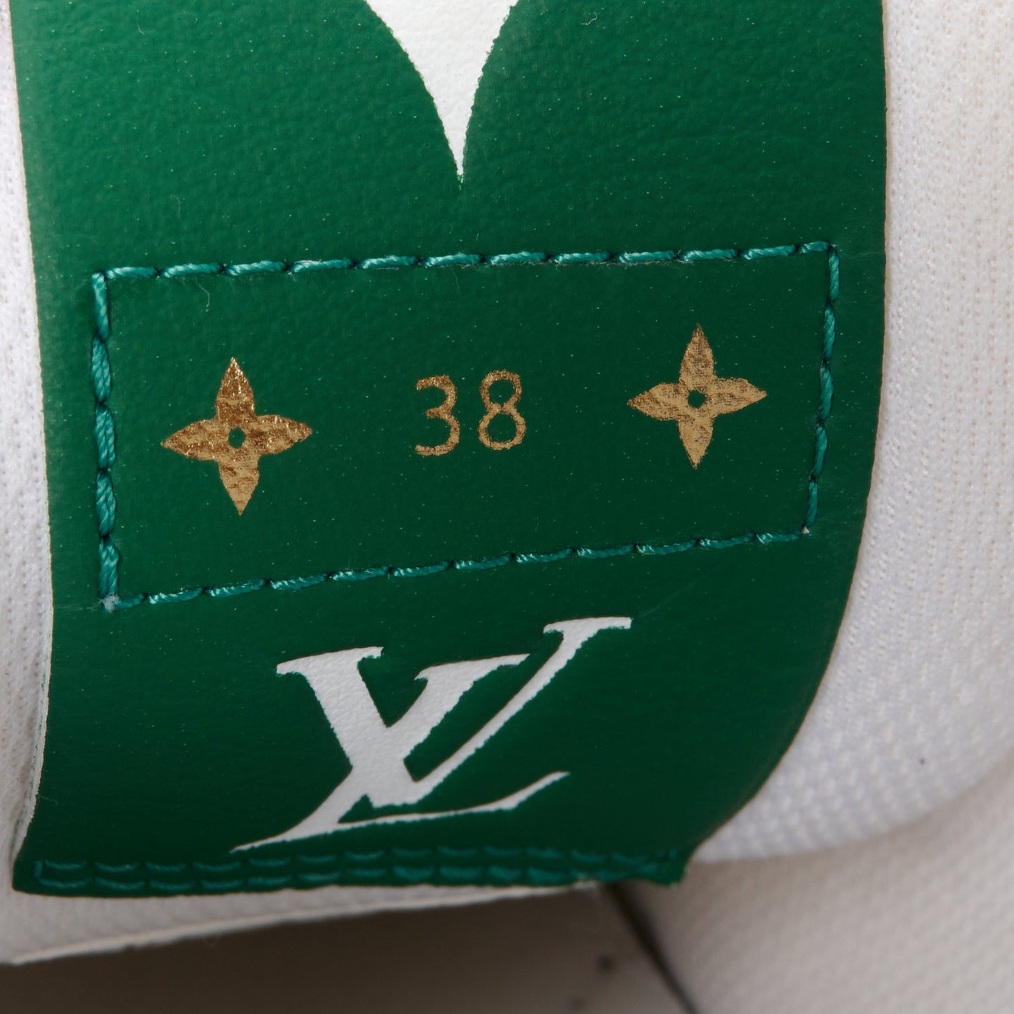Calfskin Monogram Charlie Sneakers 38 White Grey Green