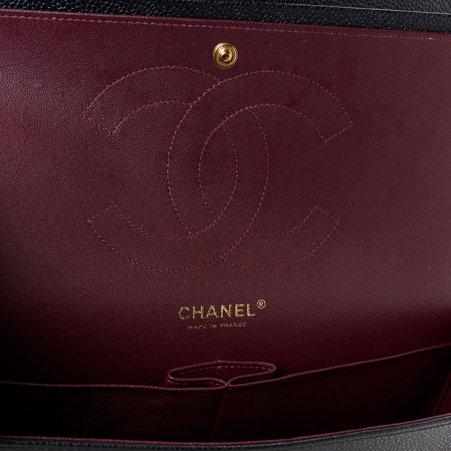 Caviar Quilted Jumbo Double Flap Black