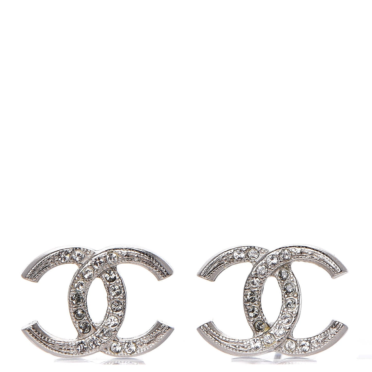 Crystal CC Moon Earrings Silver