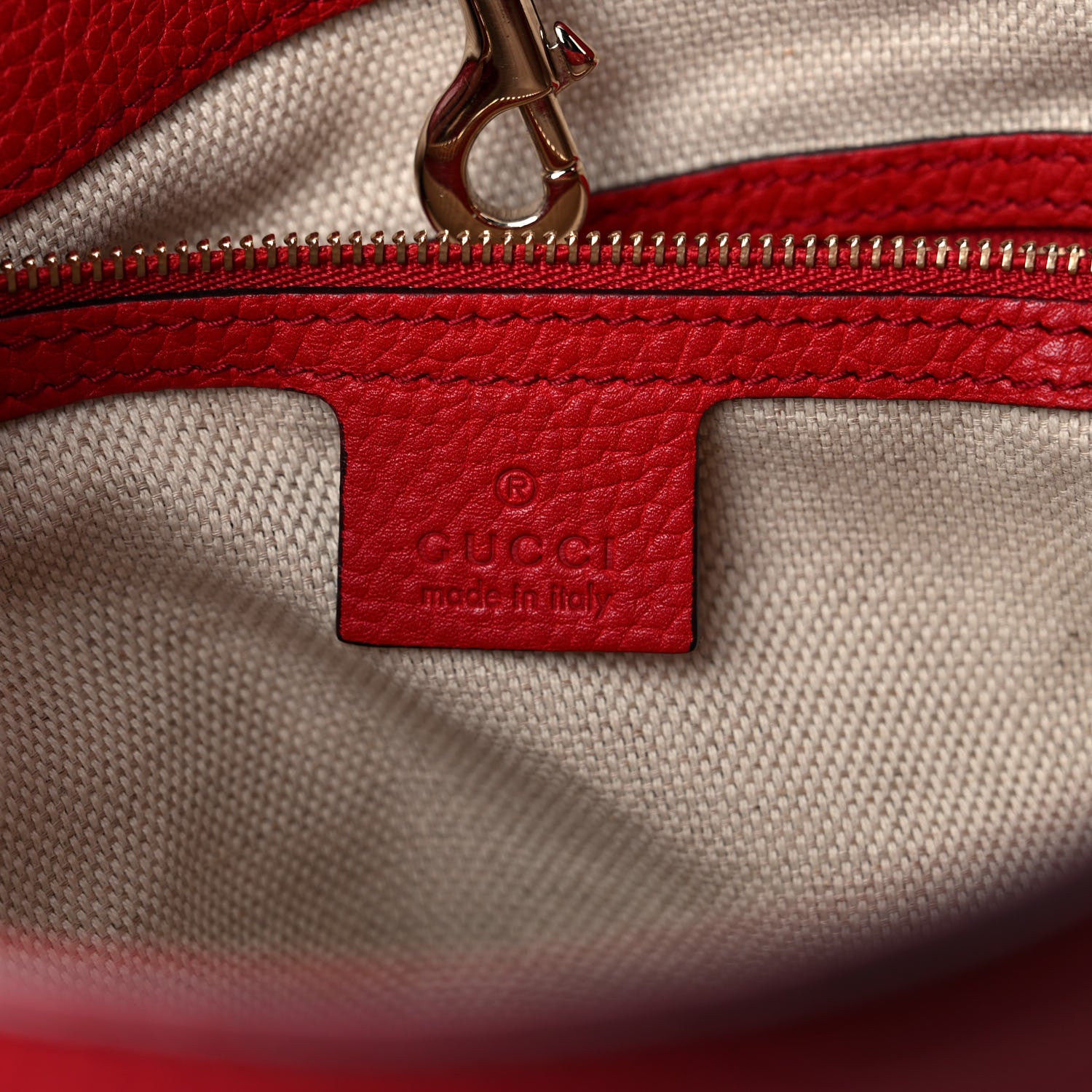 Gucci Pebbled Calfskin Medium Soho Chain Shoulder Bag Tabasco Red 6 of 14