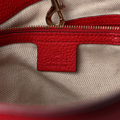 Gucci Pebbled Calfskin Medium Soho Chain Shoulder Bag Tabasco Red 6 of 14