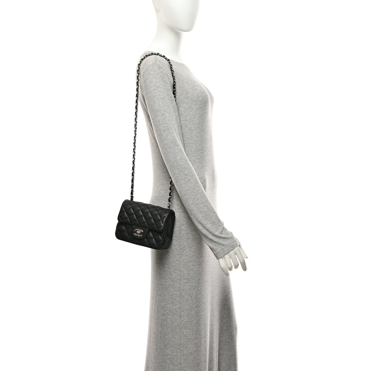 Chanel Lambskin Quilted Mini Square Flap Black 2 of 10