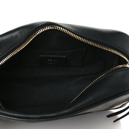 Fendi Glazed Fabric Vitello Century F is Fendi FF 1974 Stamp Patch Camera Case Mogano Panna Black 5 of 10