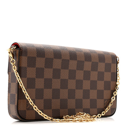 Louis Vuitton Damier Ebene Pochette Felicie Chain Wallet 4 of 12