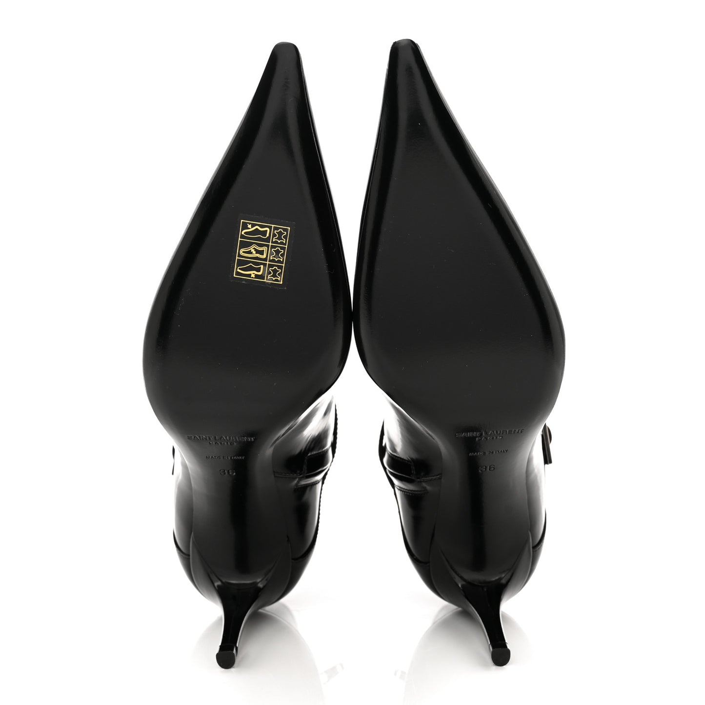 Patent Vendome Buckle Ankle Booties 36 Black