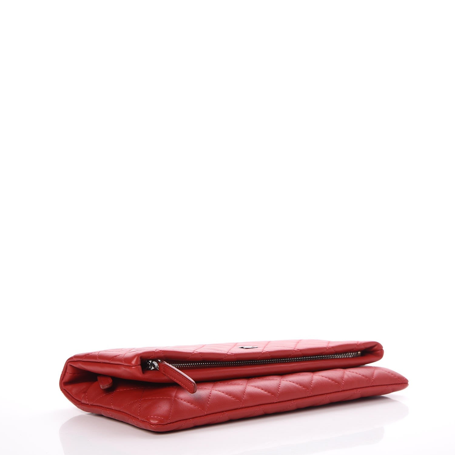 Chanel Lambskin Quilted CC Beauty Clutch Red 4 of 8
