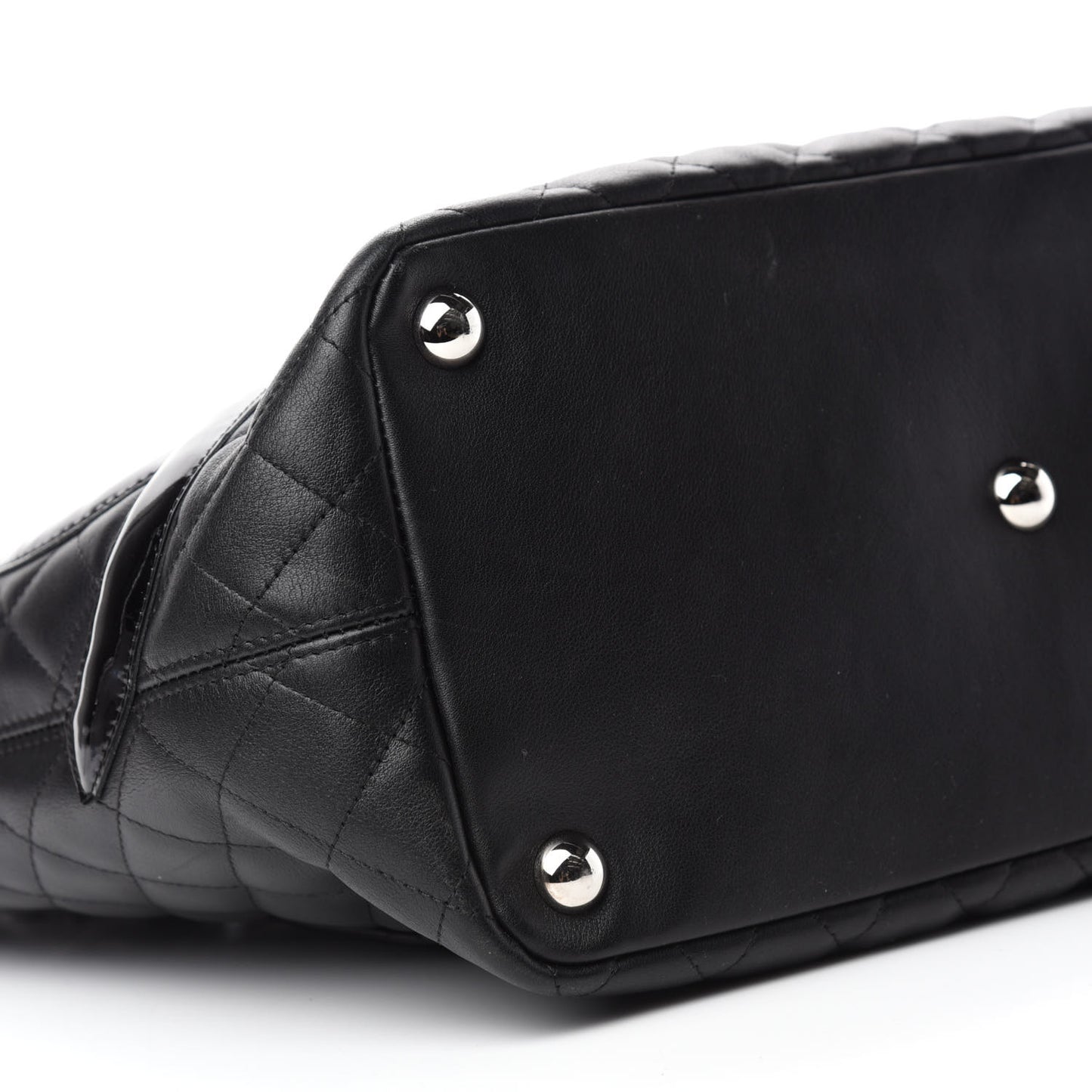 Calfskin Quilted Large Cambon Tote Black