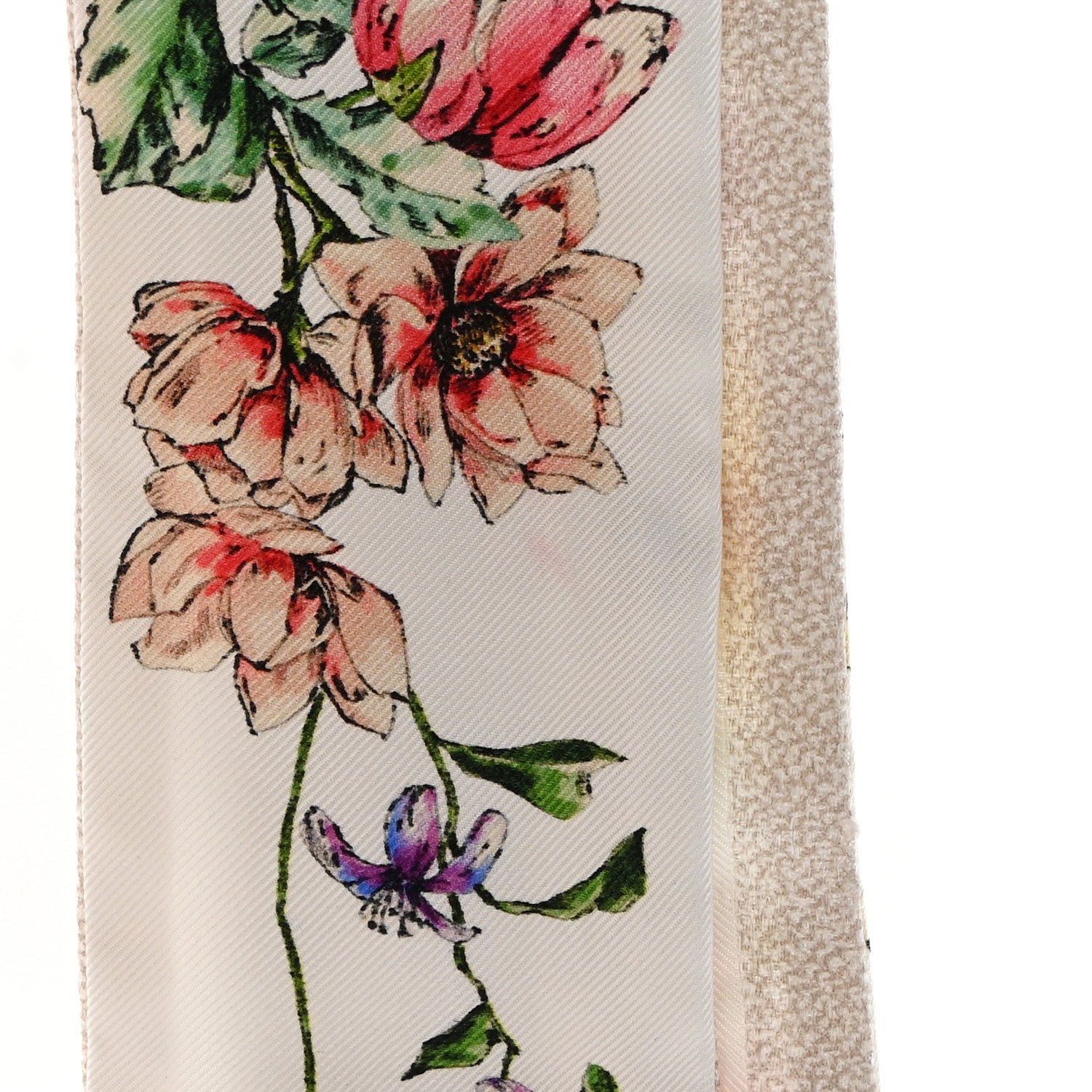 Christian Dior Silk Twill D-Floral Mitzah Scarf White Multicolor