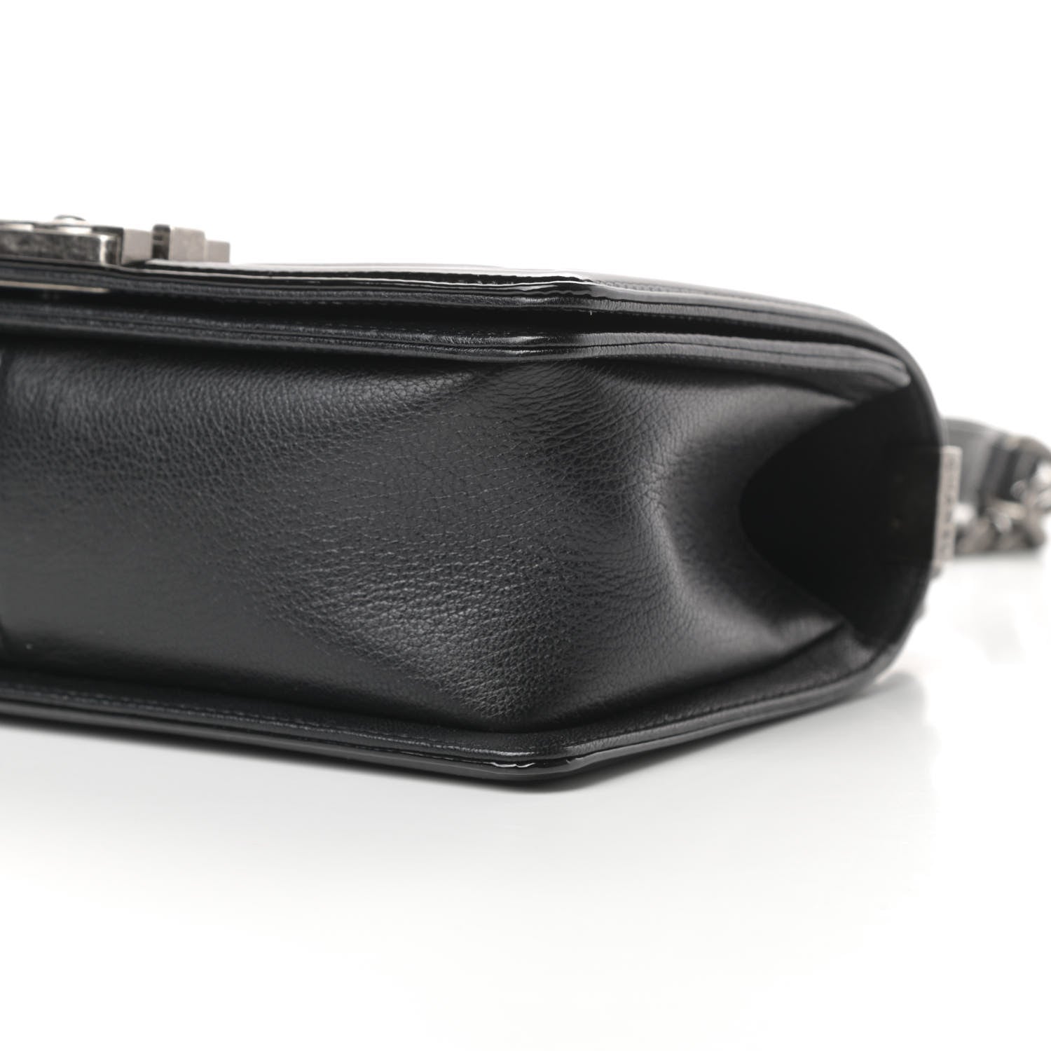 Chanel Goatskin Quilted Patent Medium Duo Boy Flap Black 10 of 13