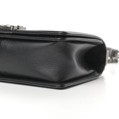 Chanel Goatskin Quilted Patent Medium Duo Boy Flap Black 10 of 13