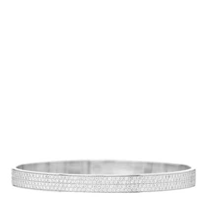 Hermes 18K White Gold Diamond Kelly Full Pave Bracelet SH 3 of 5