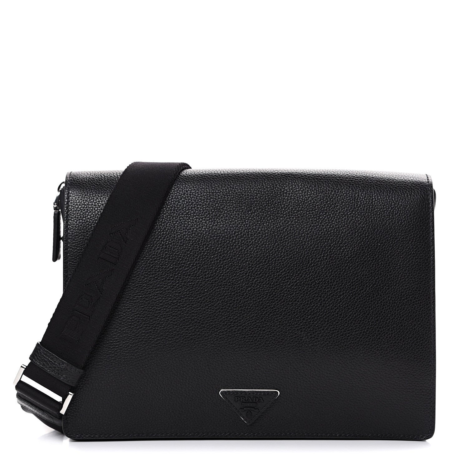 Prada Vitello Phenix Messenger Satchel Black 1 of 10