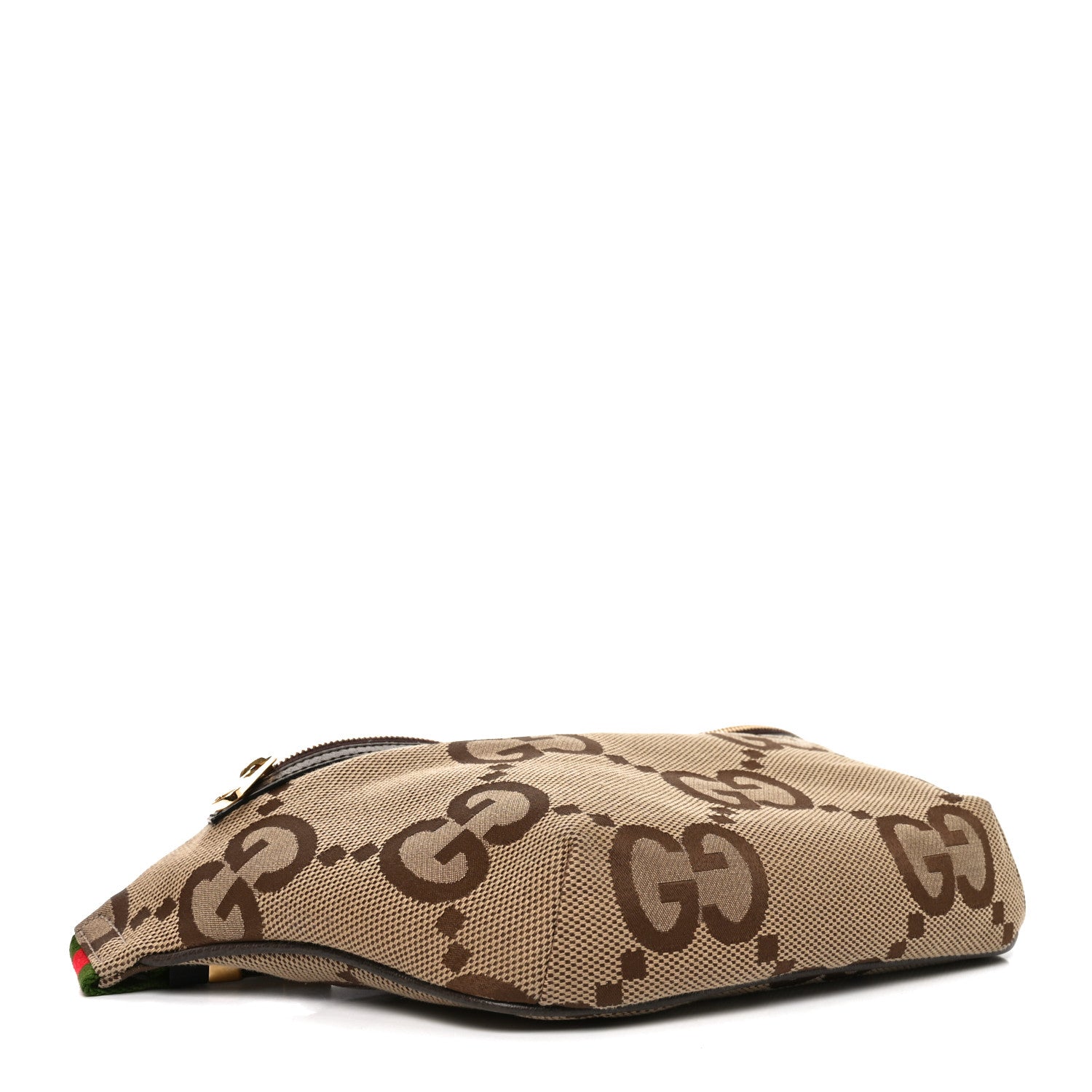 Gucci Monogram Jumbo GG Textured Dollar Calfskin Web Belt Bag