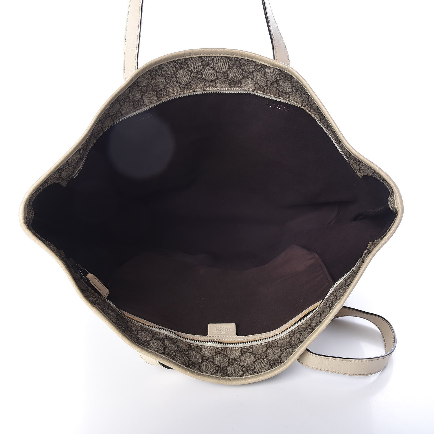 Gucci GG Supreme Monogram Large Zippered Shopping Tote Off White 5 of 20