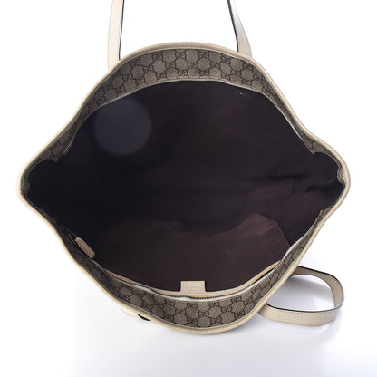 Gucci GG Supreme Monogram Large Zippered Shopping Tote Off White 5 of 20
