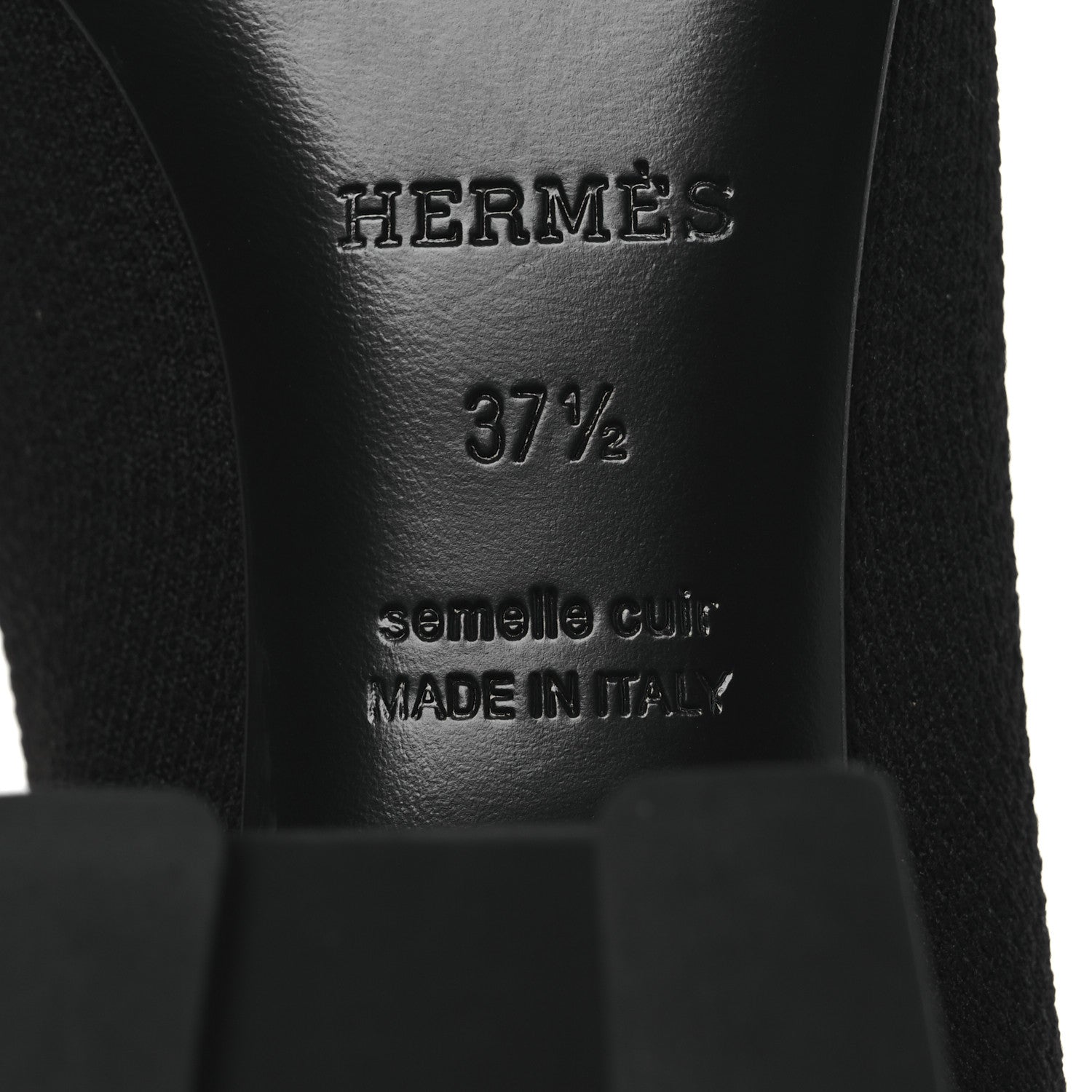 Hermes Knit Calfskin Fontaine 60 Boots 37.5 Black 8 of 11