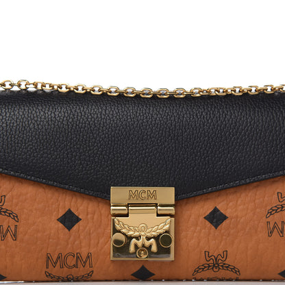 MCM Visetos Large Patricia Wallet On Chain Cognac Black 9 of 10