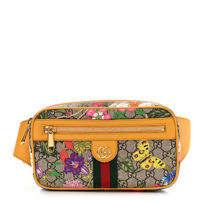 Gucci GG Supreme Monogram Flora Medium Ophidia Belt Bag Beige Multicolor Crop 1 of 12
