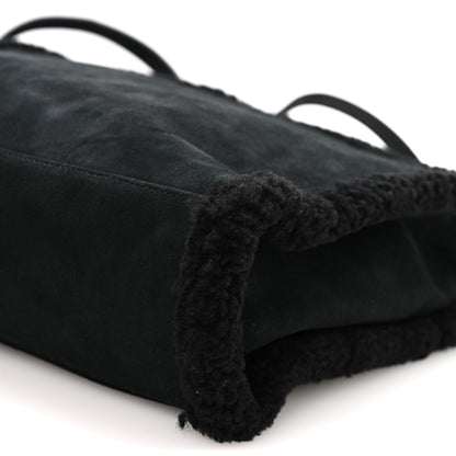 Telfar X UGG Suede Shearling Medium Shopping Bag Raw Black 11 of 11