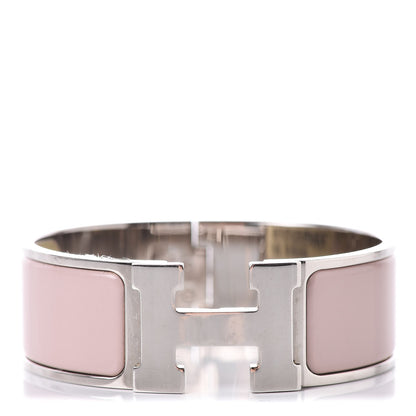 Hermes Enamel Wide Clic Clac H Bracelet PM Rose Poudre 1 of 5
