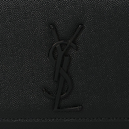 Saint Laurent Grain De Poudre Medium Classic Monogram Monochrome Kate Satchel Black 7 of 9