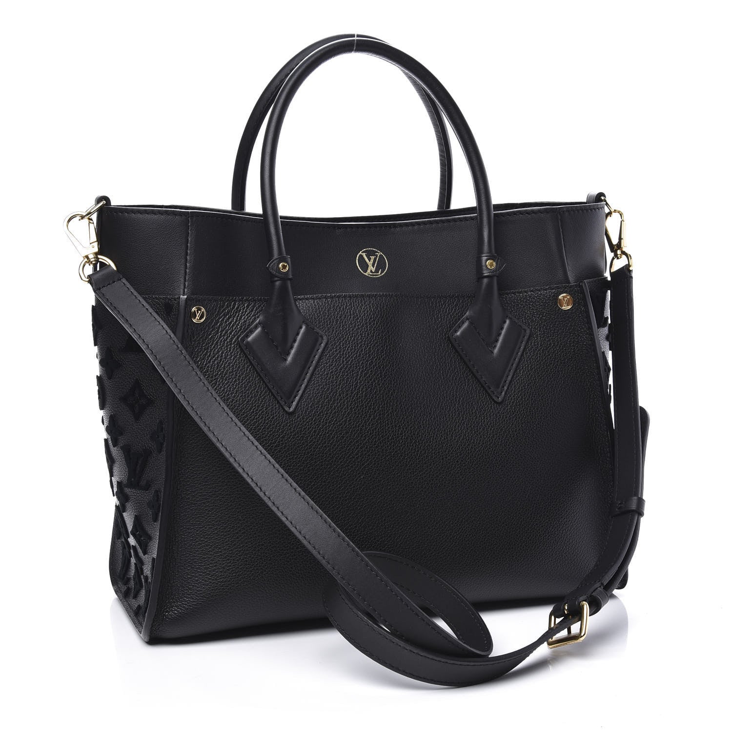 Louis Vuitton Calfskin Monogram Tufting On My Side Black 3 of 19