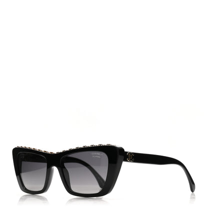 Chanel Acetate Polarized Butterfly Sunglasses 5540 Black 1 of 9