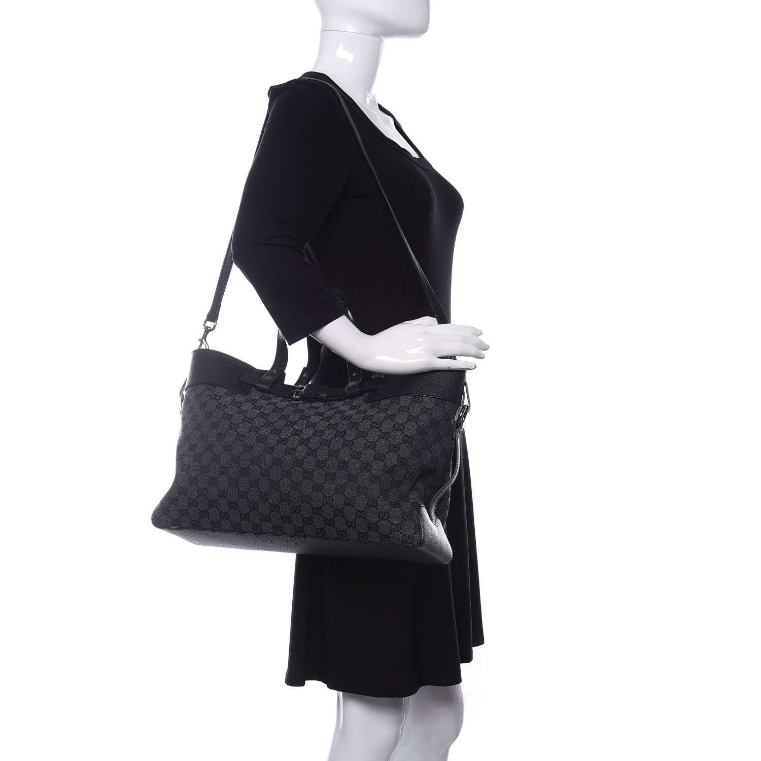 Gucci Monogram Tote Black 2 of 10