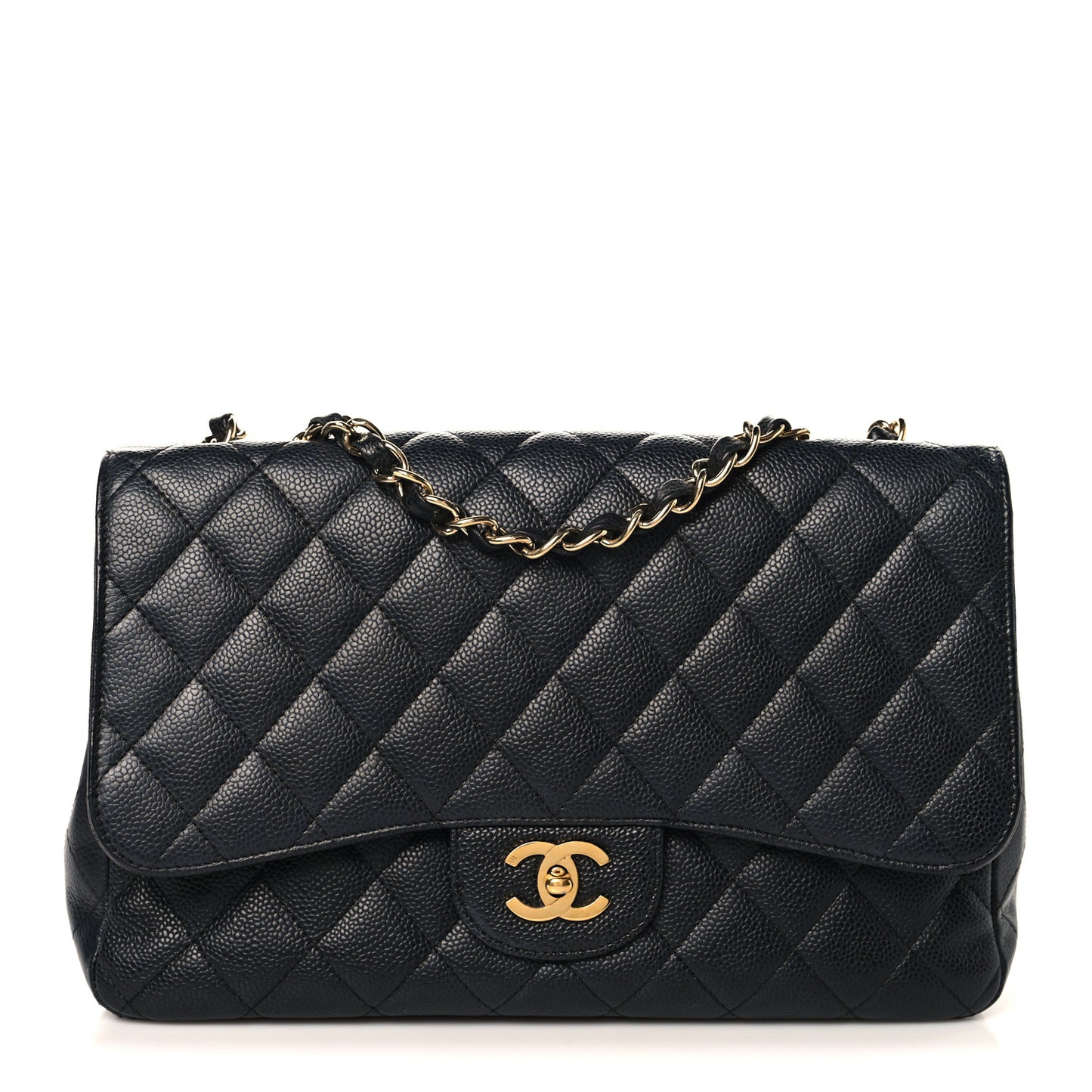 Caviar Quilted Jumbo Single Flap Black