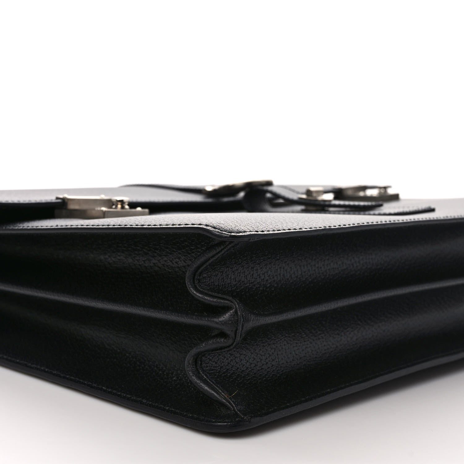 Salvatore Ferragamo Pigskin Chelsea Briefcase Black 7 of 8