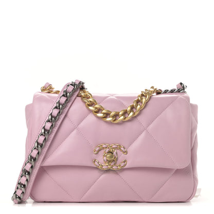 Chanel Lambskin Quilted Medium Chanel 19 Flap Light Pink 1 of 10