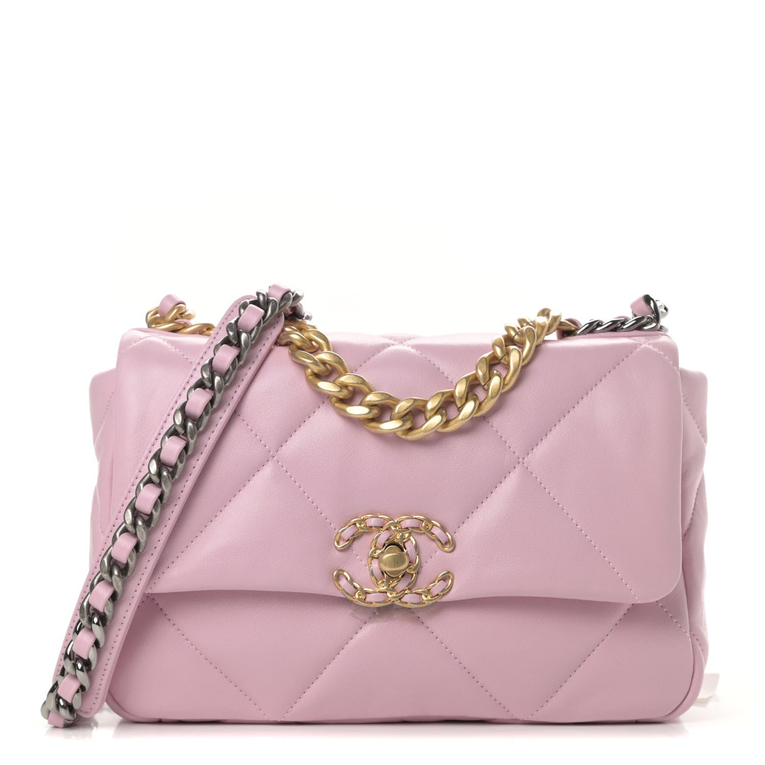 Chanel Lambskin Quilted Medium Chanel 19 Flap Light Pink 1 of 10