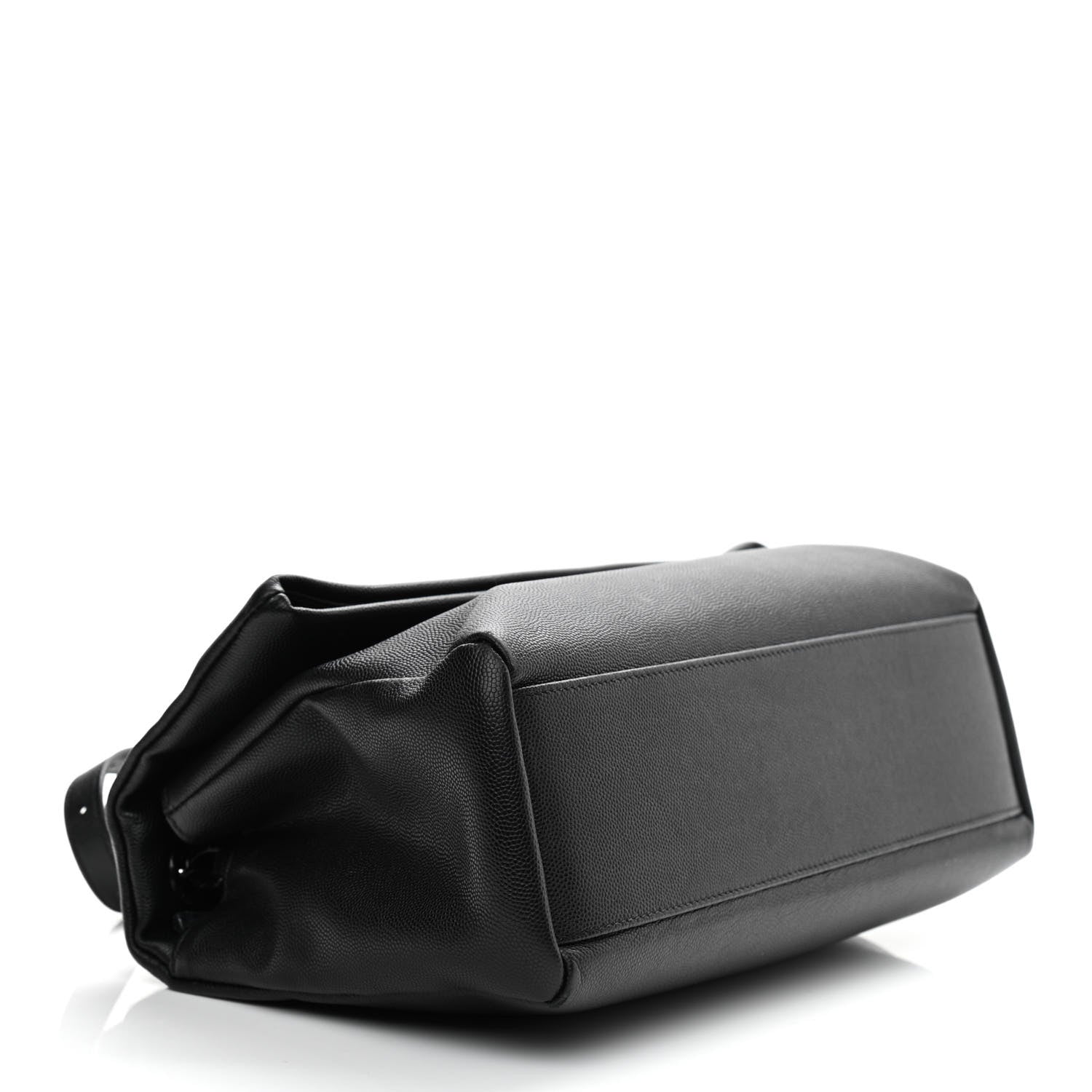 Saint Laurent Grain De Poudre Medium West Hollywood Monogram Fold-Over Black 4 of 11