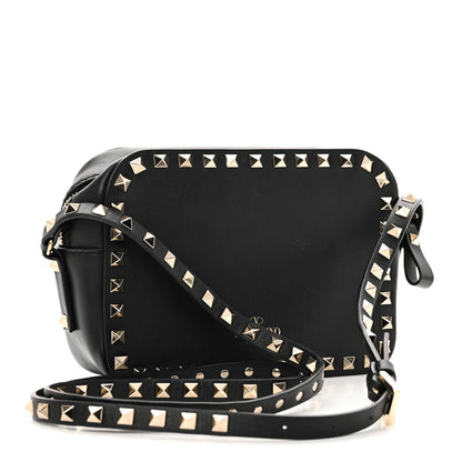 Valentino Garavani Calfskin Rockstud Camera Crossbody Bag Black 3 of 9